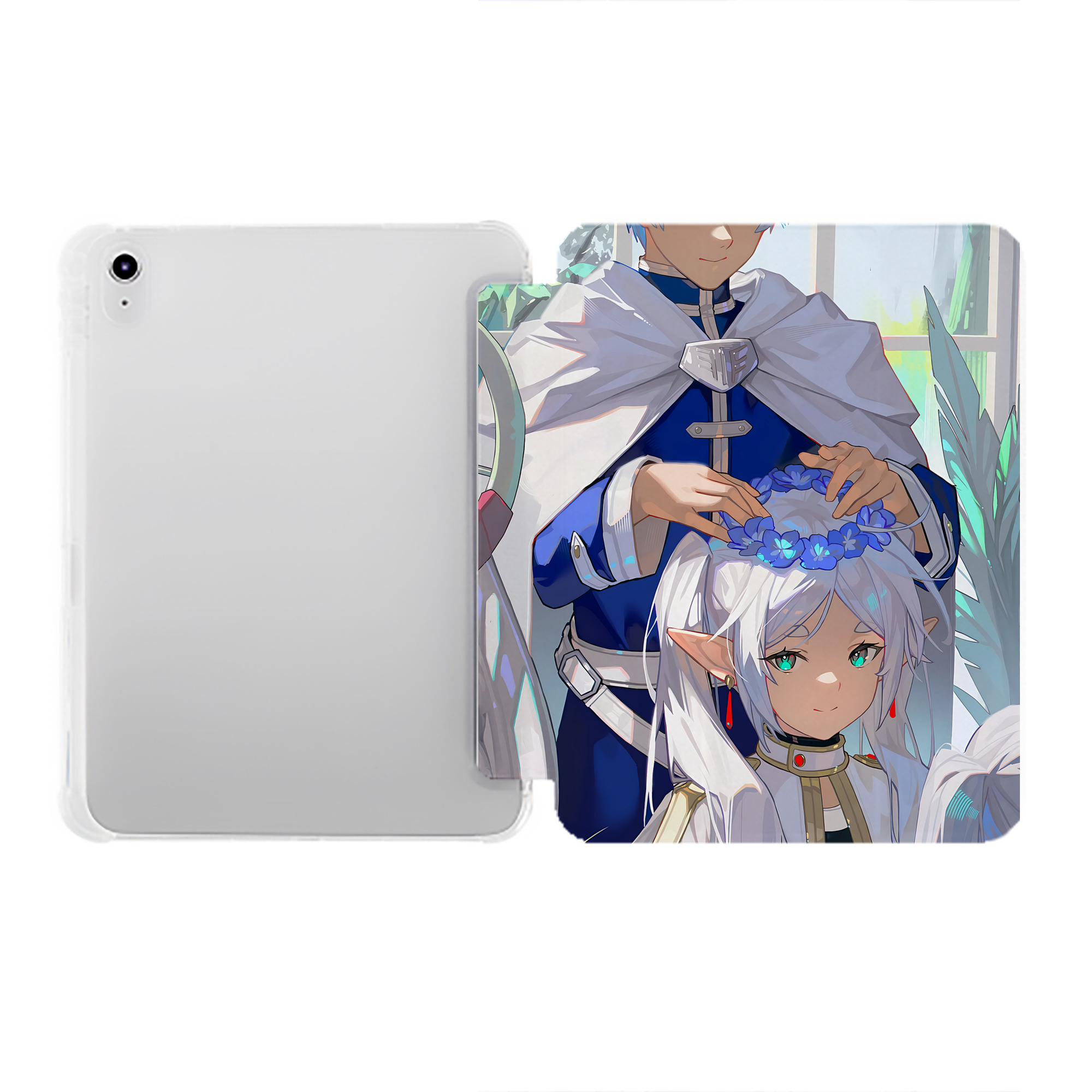 （画像用） 葬送のフリーレン Frieren IPad ケース ペン収納付き 三つ折りスタンド PUレザー×シリコン 対応機種9.5/10.5/10.9インチ